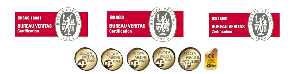 medale dla Alchimica dot. standardów ISO oraz Złote Medale Międzynarodowych Targów Poznańskich dla Hyperdesmo