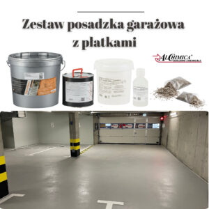 Zestaw do posadzki betonowej – Garaż z płatkami dekoracyjnymi 15 m²